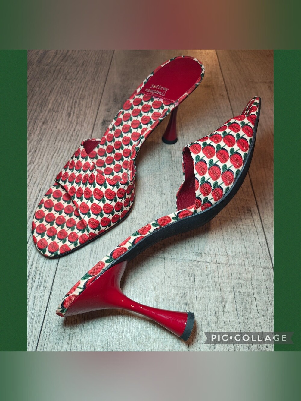 🍒 JEFFREY CAMPBELL "LA-NUIT" CHERRY KITTEN HEEL SLIDES 🍒